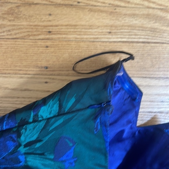 ABS By Allen Scwartz Navy & Green 'Blue Lagoon' Jacquard Strapless dress size 2 - Picture 8 of 12